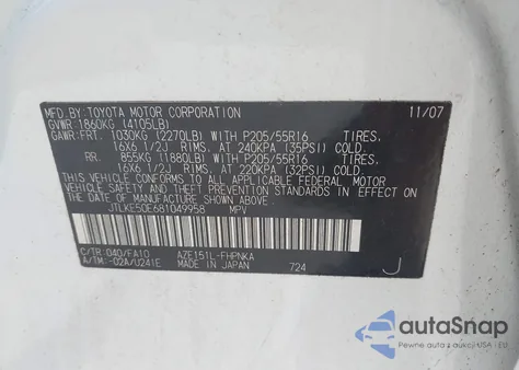 2008 Scion Xb from USA, damaged, VIN JTLKE50E681049958